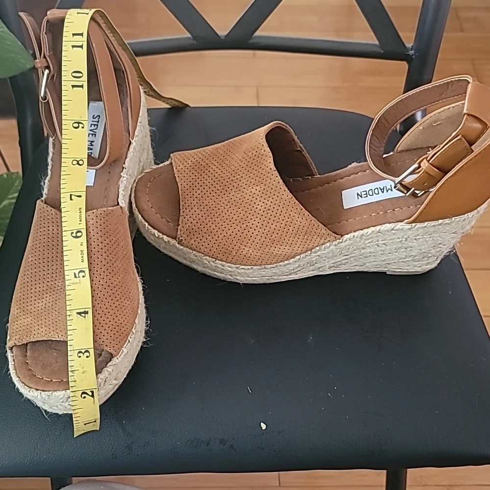 Steve Madden Espadrilles Platform Wedge Heel Sandals SZ 9